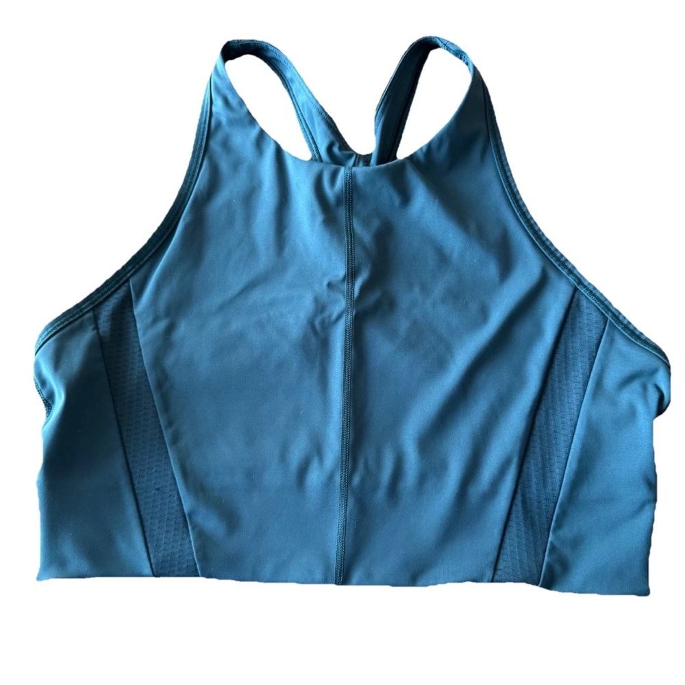 Athleta Blue High-Neck Sports Bra
